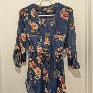 Blue Flower Blouse size M